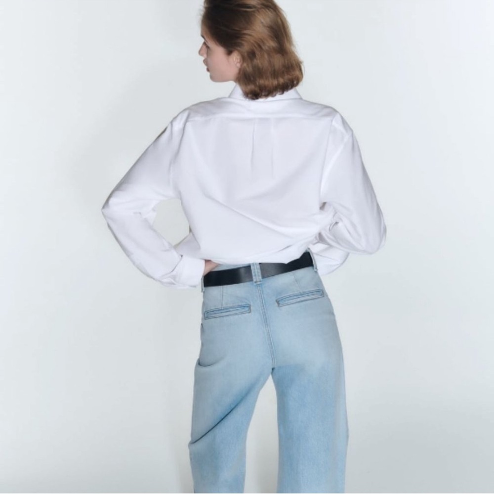 Zara ZW Denim Chino Pants 7513/056 size 6 - Picture 3 of 10